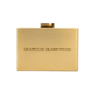 Brandon Blackwood Mini Metal Minaudière Gold